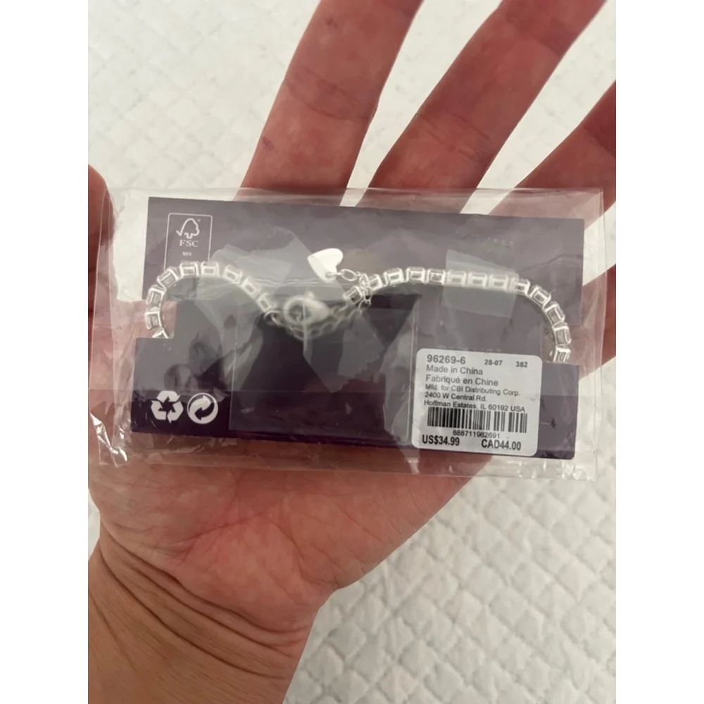 LUXE by Claire’s Silver Plated Cubic Zirconia Tennis Bracelet